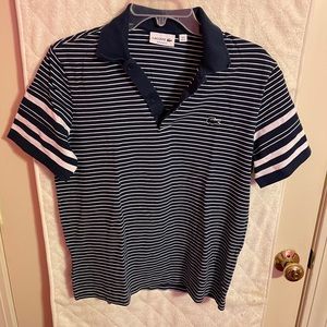 Lacoste’s striped polo shirt size large